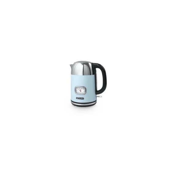 Mews Classic Design Stainless Steel Kettle with Analog Temperature Indicator and Washable Filter, 1.7L Capacity – Pastel Blue